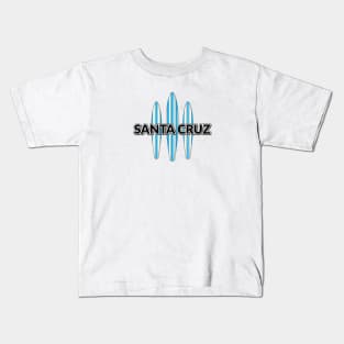 Santa Cruz Logo Pack Sticker California with Three Surf Boards Blue Lite Kids T-Shirt